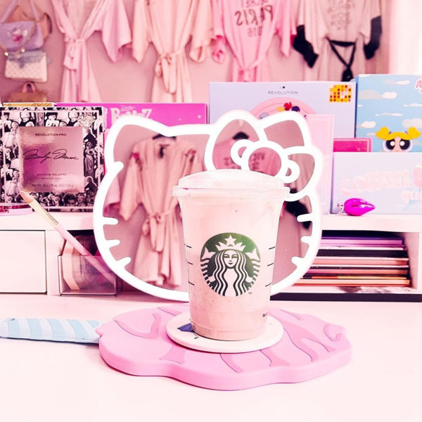 Zoomie Kids Supercute Tabletop Desk Mirror with Light and Touch Sensor